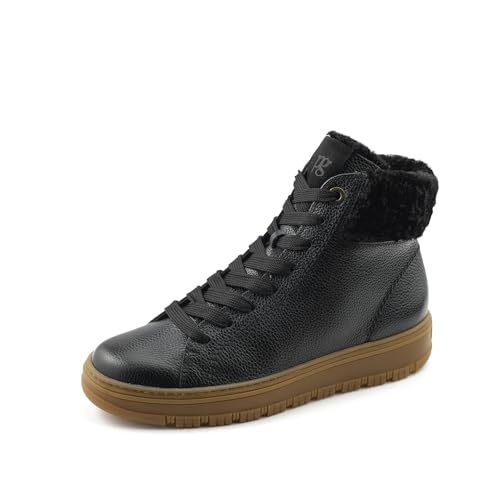 Paul Green Damen Hightop-Pauls mit Relax-Weite und Wechselfußbett, Frauen Low-Top Sneaker,Warm gefüttert,straßenschuhe,Schwarz (Black),37.5 EU / 4.5 UK von Paul Green