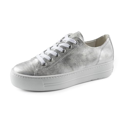 Paul Green Damen SUPER Soft Pauls, Frauen Low-Top Sneaker,Freizeitschuhe,Turnschuhe,Laufschuhe,schnürschuhe,Silber Metallic (Antic ALU),40.5 EU / 7 UK von Paul Green