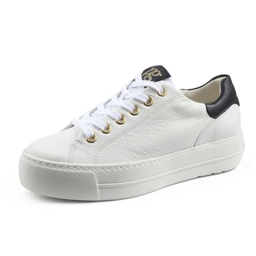 Paul Green Damen SUPER Soft Pauls, Frauen Low-Top Sneaker,Strassenschuhe,Sportschuhe,Freizeitschuhe,Turnschuhe,Laufschuhe,Weiß (White/Black),37 EU / 4 UK von Paul Green