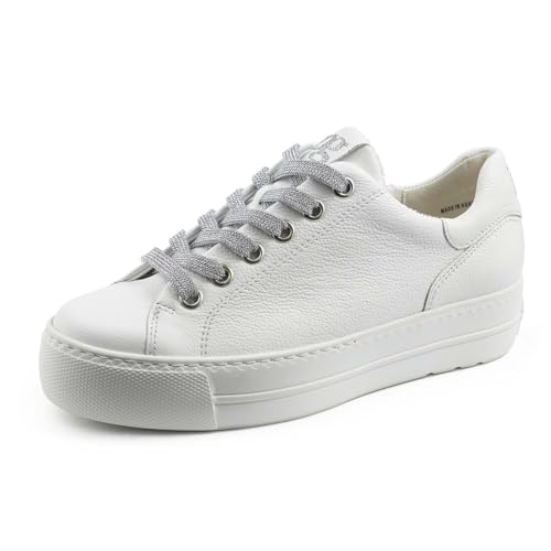 Paul Green Damen SUPER Soft Pauls, Frauen Low-Top Sneaker,Strassenschuhe,Sportschuhe,Freizeitschuhe,Turnschuhe,Laufschuhe,Weiß (White/Silver),39 EU / 6 UK von Paul Green