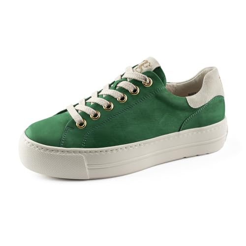 Paul Green Damen SUPER Soft Pauls, Frauen Low-Top Sneaker,schnürschuhe,schnürer,Plateausohle,Halbschuhe,straßenschuhe,Grün (Green/Ivory),37 EU / 4 UK von Paul Green