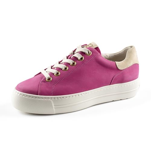 Paul Green Damen SUPER Soft Pauls, Frauen Low-Top Sneaker,schnürschuhe,schnürer,Plateausohle,Halbschuhe,straßenschuhe,Pink (Barbie/Ivory),37 EU / 4 UK von Paul Green