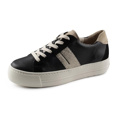 Paul Green Damen Pauls, Frauen Low-Top Sneaker,Freizeitschuhe,Turnschuhe,Laufschuhe,schnürschuhe,schnürer,Plateausohle,Schwarz (Black),40.5 EU / 7 UK von Paul Green