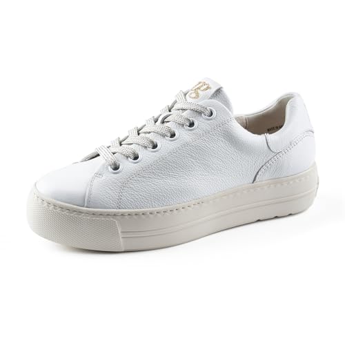 Paul Green Damen SUPER Soft Pauls, Frauen Low-Top Sneaker,schnürschuhe,schnürer,Plateausohle,Halbschuhe,straßenschuhe,Weiß (White/ORO),38 EU / 5 UK von Paul Green