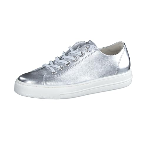 Paul Green Damen SUPER Soft Pauls mit Relax-Weite, Frauen Low-Top Sneaker,Wechselfußbett,schnürschuhe,Plateausohle,Silber (MET. ALU),37.5 EU / 4.5 UK von Paul Green