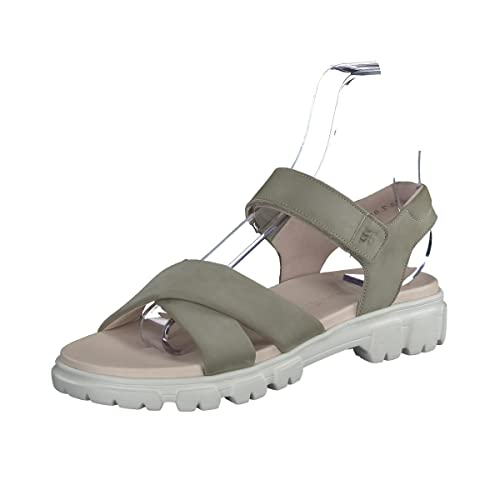 Paul Green Damen SUPER Soft Sandale mit Relax-Weite, Frauen Riemchensandalen,Sandaletten,Sommersandalen,bequem,flach,Grün (HERB),40.5 EU / 7 UK von Paul Green