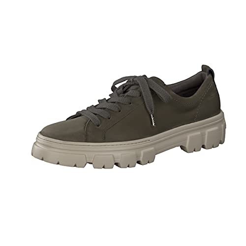 Paul Green Damen SUPER Soft Sneaker, Damen Low-Top Sneaker,Turnschuhe,schnürschuhe,schnürer,Plateausohle,Oliv (ROYAL Nubuk Oliv),5 UK / 38 EU von Paul Green