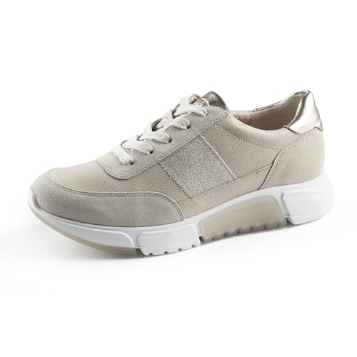 Paul Green Damen SUPER Soft Sneaker mit Wechselfußbett, Frauen Low-Top Sneaker,Wechselfußbett,Strassenschuhe,Turnschuhe,Beige (Ivory/Biscuit),40.5 EU / 7 UK von Paul Green