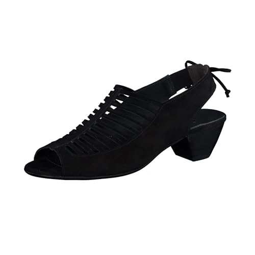 Paul Green Damen Sandalette, Frauen Sandaletten,bequem,flach,Sommerschuhe,Freizeitschuhe,offene Schuhe,Strandschuhe,Schwarz (SCHWARZ),37.5 EU / 4.5 UK von Paul Green