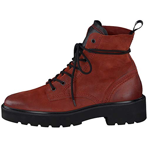 Paul Green Damen Boots Schnürboots Velour orange Gr. 38,5 von Paul Green