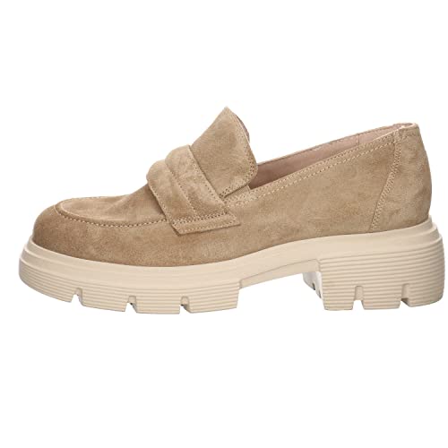 Paul Green Damen Slipper Schuhe Slipper Veloursleder Freizeit Elegant Slip-Ons Uni beige Velours-Leder Loafer von Paul Green