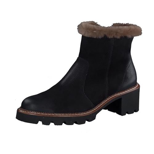 Paul Green Damen Stiefelette mit Lammfell, Frauen Ankle Boots,Warm gefüttert,halbstiefel,Kurzstiefel,uebergangsschuhe,Schwarz (Black),38 EU / 5 UK von Paul Green