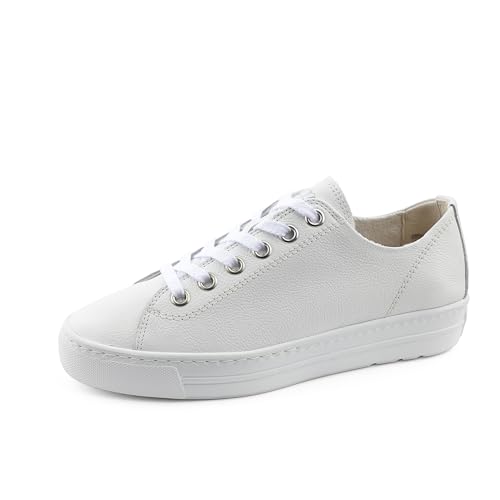 Paul Green Damen SUPER Soft Pauls, Frauen Low-Top Sneaker,schnürschuhe,schnürer,Plateausohle,Halbschuhe,straßenschuhe,Weiß (White/Silver),41 EU / 7.5 UK von Paul Green