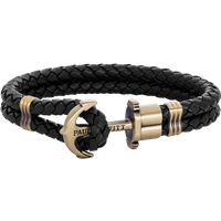 PAUL HEWITT Ankerarmband Phrep Messing Leder Schwarz für Männer von Paul Hewitt