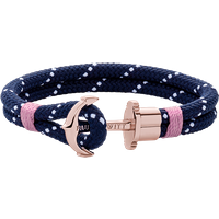 PAUL HEWITT Ankerarmband Phrep Roségold Nylon Marineblau Weiß Rosa für Frauen von Paul Hewitt