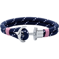 PAUL HEWITT Ankerarmband Phrep Silber Nylon Marineblau Weiß Rosa für Frauen von Paul Hewitt