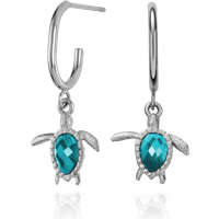 PAUL HEWITT Turtle Hoops Ohrring Aquamarine Silber für Damen von Paul Hewitt