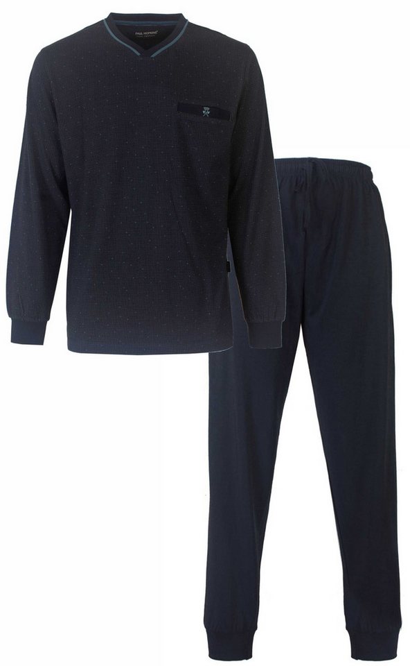 Paul Hopkins Schlafanzug Herren Pyjama lang (2 tlg) Baumwolle von Paul Hopkins