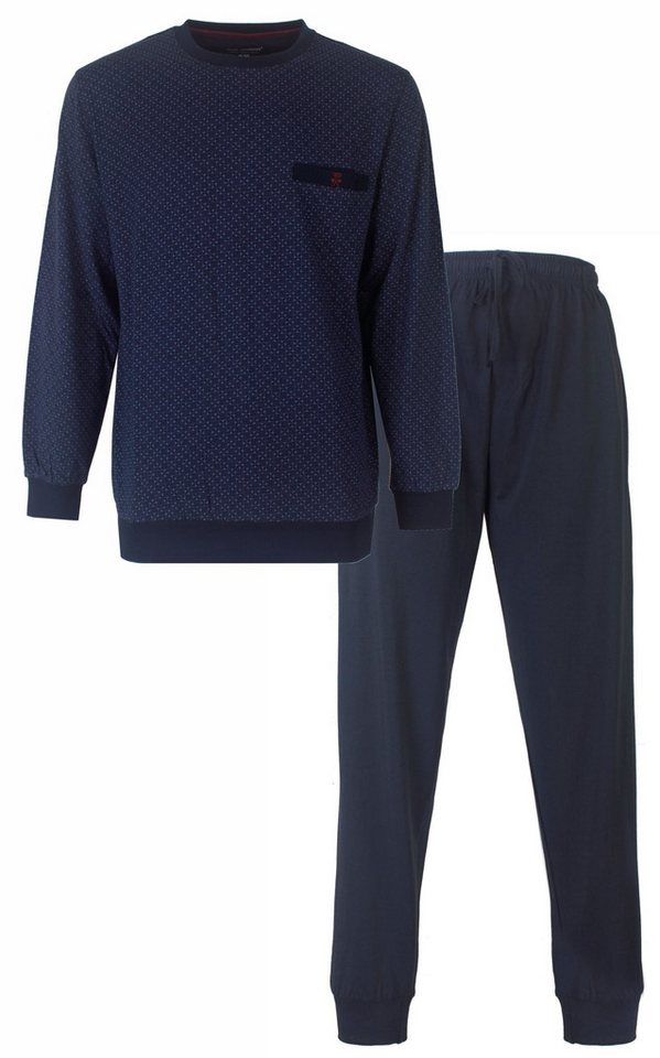 Paul Hopkins Schlafanzug Herren Pyjama lang mit Bündchen (2 tlg) Baumwolle von Paul Hopkins