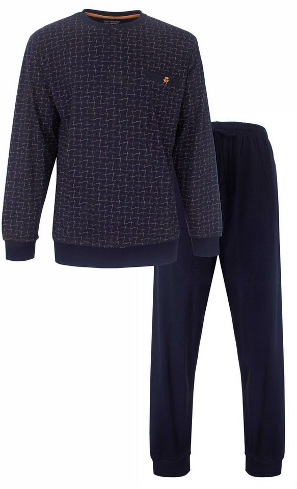 Paul Hopkins Schlafanzug Herren Pyjama lang mit Bündchen (2 tlg) Baumwolle von Paul Hopkins