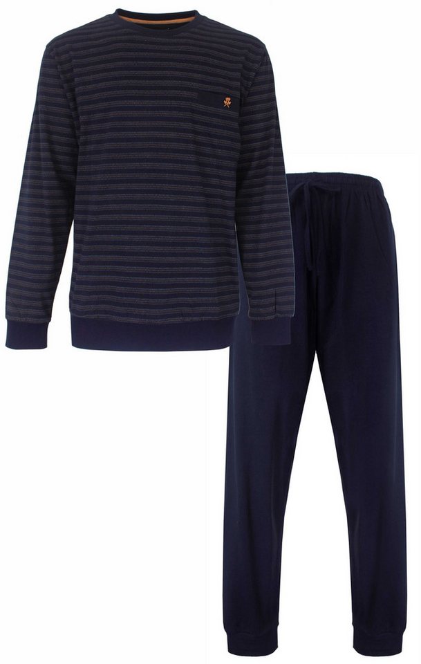 Paul Hopkins Schlafanzug Herren Pyjama lang mit Bündchen (2 tlg) Baumwolle von Paul Hopkins