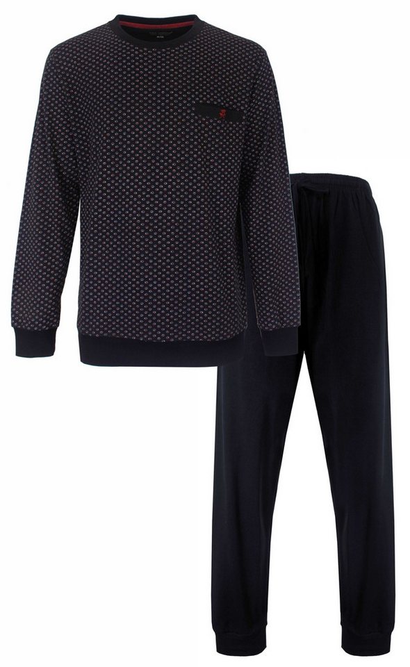 Paul Hopkins Schlafanzug Herren Pyjama lang mit Bündchen (2 tlg) Baumwolle von Paul Hopkins