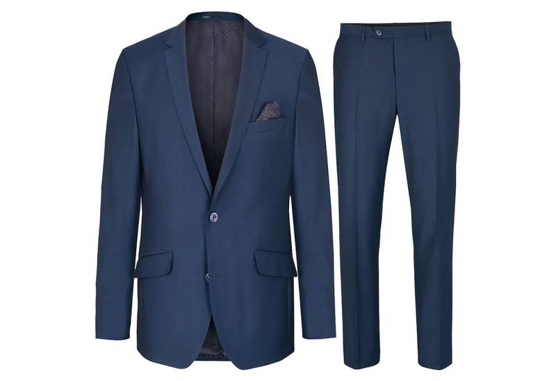 Paul Malone Anzug Herrenanzug modern Businessanzug regular fit (Set, 2-tlg., Sakko mit Hose) AMF-Naht blau HA28 Gr. 48 von Paul Malone