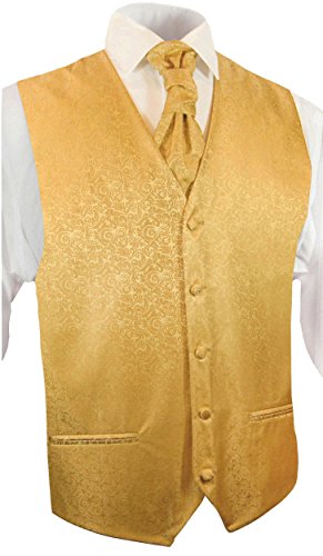 Paul Malone Goldenes Hochzeitswesten Set 5tlg by Hochzeit Anzug Herren Weste - Gr. 56 XL von Paul Malone