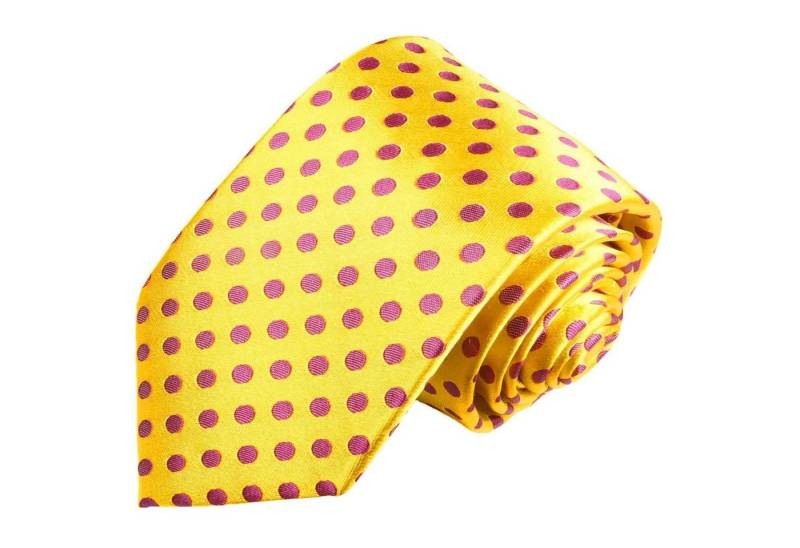 Paul Malone Krawatte Designer Seidenkrawatte Herren Schlips modern gepunktet 100% Seide Breit (8cm), gelb pink 2003 von Paul Malone