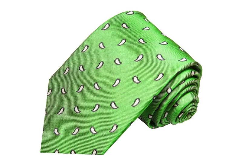 Paul Malone Krawatte Designer Seidenkrawatte Herren Schlips modern gepunktet 100% Seide Breit (8cm), grün 717 von Paul Malone
