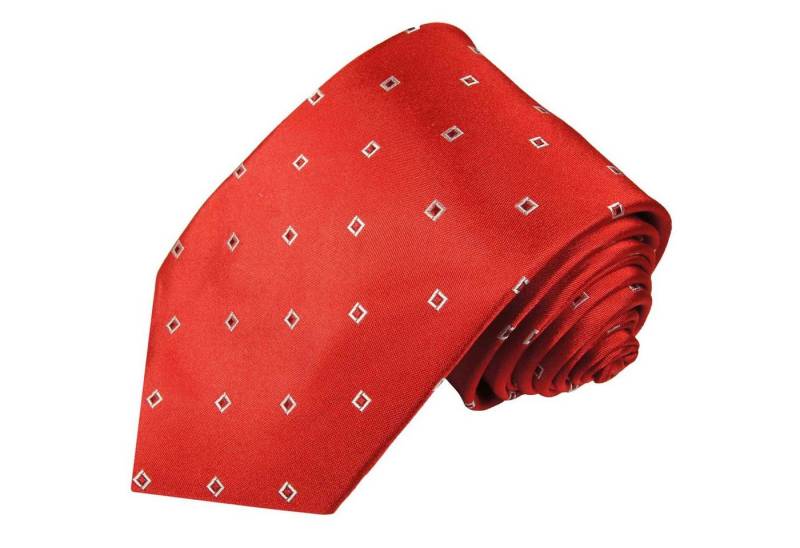 Paul Malone Krawatte Designer Seidenkrawatte Herren Schlips modern gepunktet 100% Seide Breit (8cm), rot 721 von Paul Malone