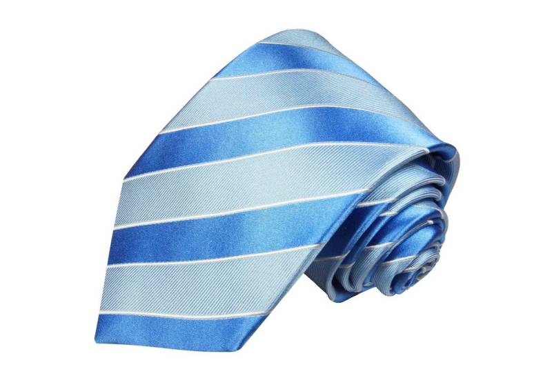 Paul Malone Krawatte Designer Seidenkrawatte Herren Schlips modern gestreift 100% Seide Breit (8cm), blau 763 von Paul Malone