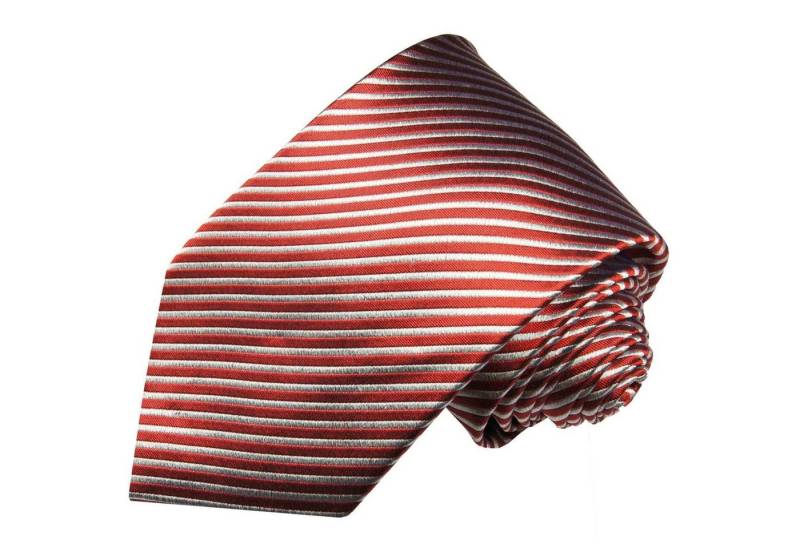 Paul Malone Krawatte Designer Seidenkrawatte Herren Schlips modern gestreift 100% Seide Breit (8cm), rot 447 von Paul Malone