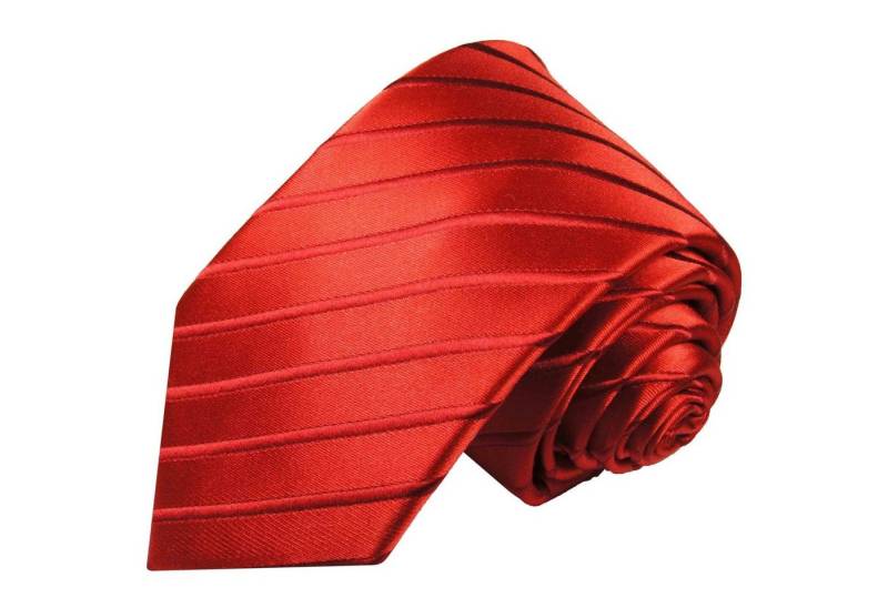 Paul Malone Krawatte Designer Seidenkrawatte Herren Schlips modern uni gestreift 100% Seide Schmal (6cm), rot 441 von Paul Malone