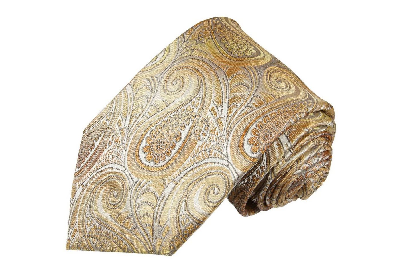 Paul Malone Krawatte Elegante Seidenkrawatte Herren Schlips paisley brokat 100% Seide Schmal (6cm), gelb braun 2010 von Paul Malone