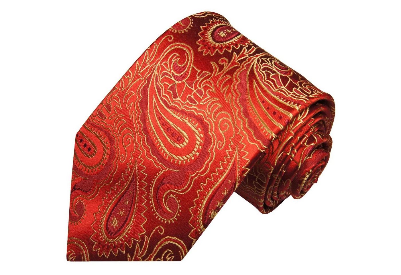 Paul Malone Krawatte Elegante Seidenkrawatte Herren Schlips paisley brokat 100% Seide Schmal (6cm), rot 680 von Paul Malone