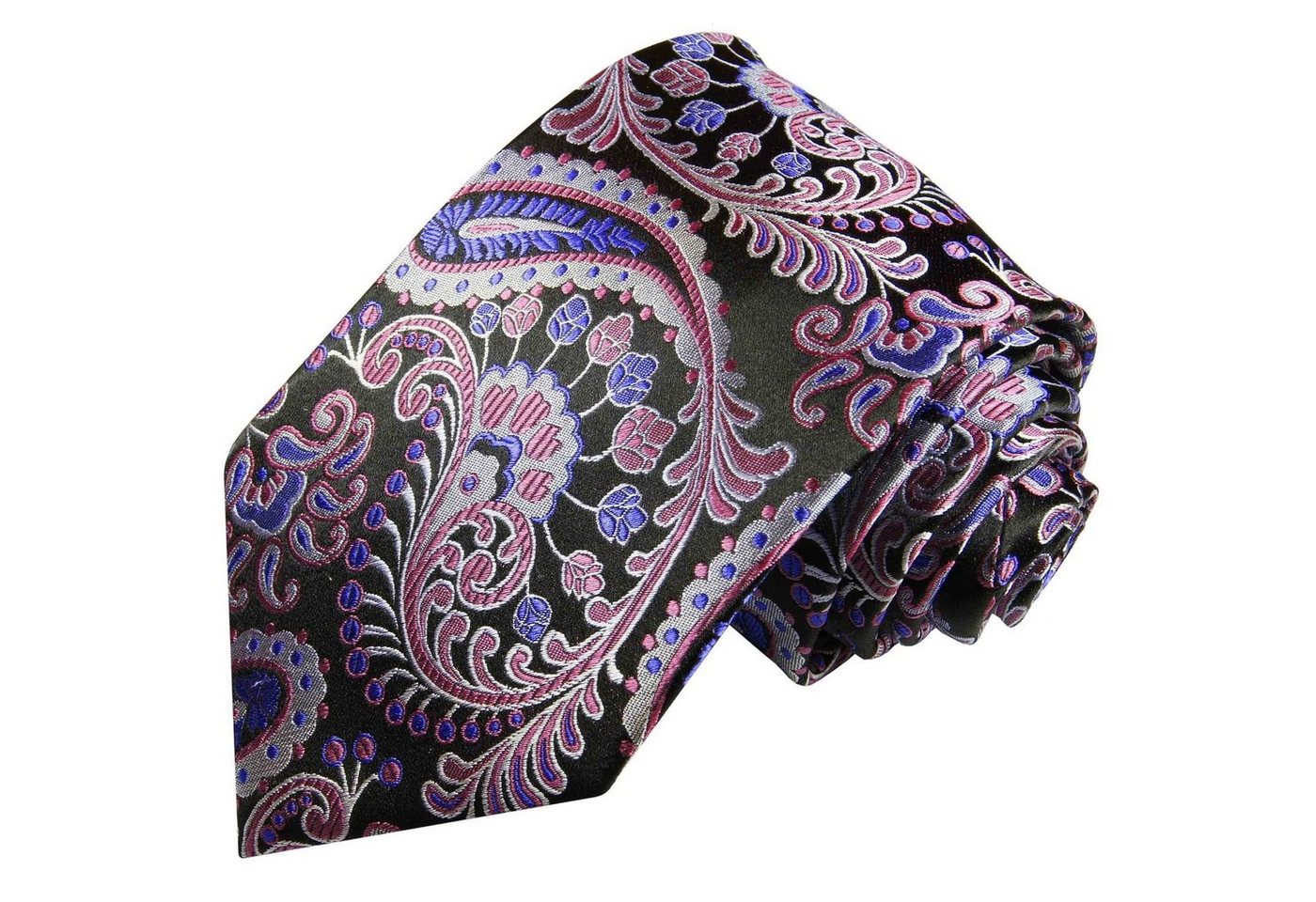 Paul Malone Krawatte Elegante Seidenkrawatte Herren Schlips paisley Hochzeit 100% Seide Schmal (6cm), lila pink schwarz 552 von Paul Malone