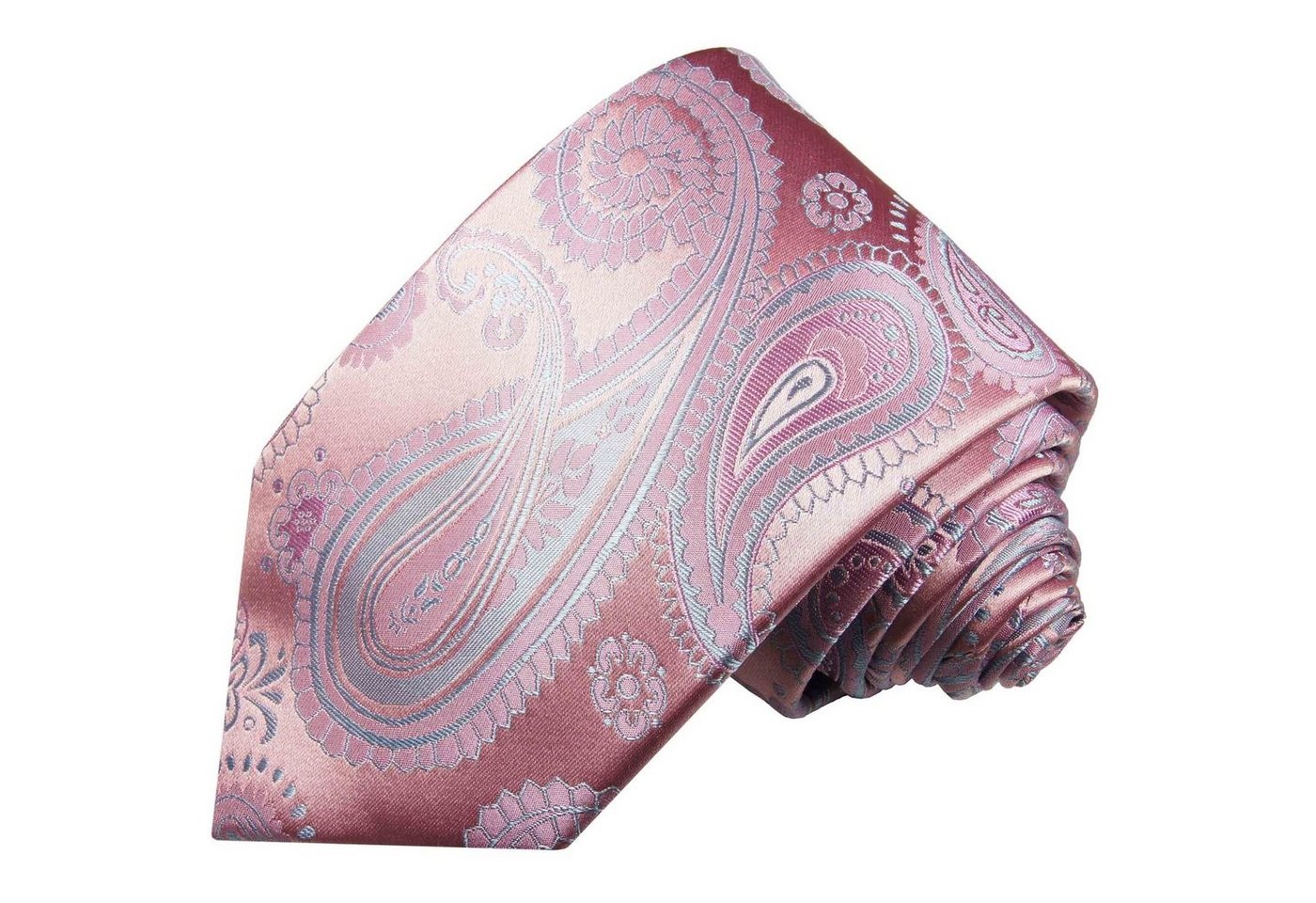 Paul Malone Krawatte Elegante Seidenkrawatte Herren Schlips paisley brokat 100% Seide Breit (8cm), rosa pink blau 686 von Paul Malone