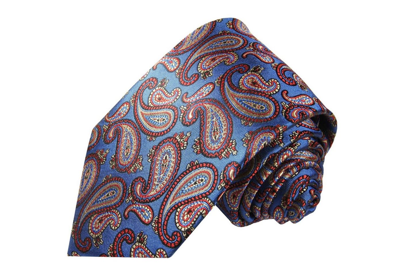 Paul Malone Krawatte Elegante Seidenkrawatte Herren Schlips paisley brokat 100% Seide Schmal (6cm), blau rot 361 von Paul Malone