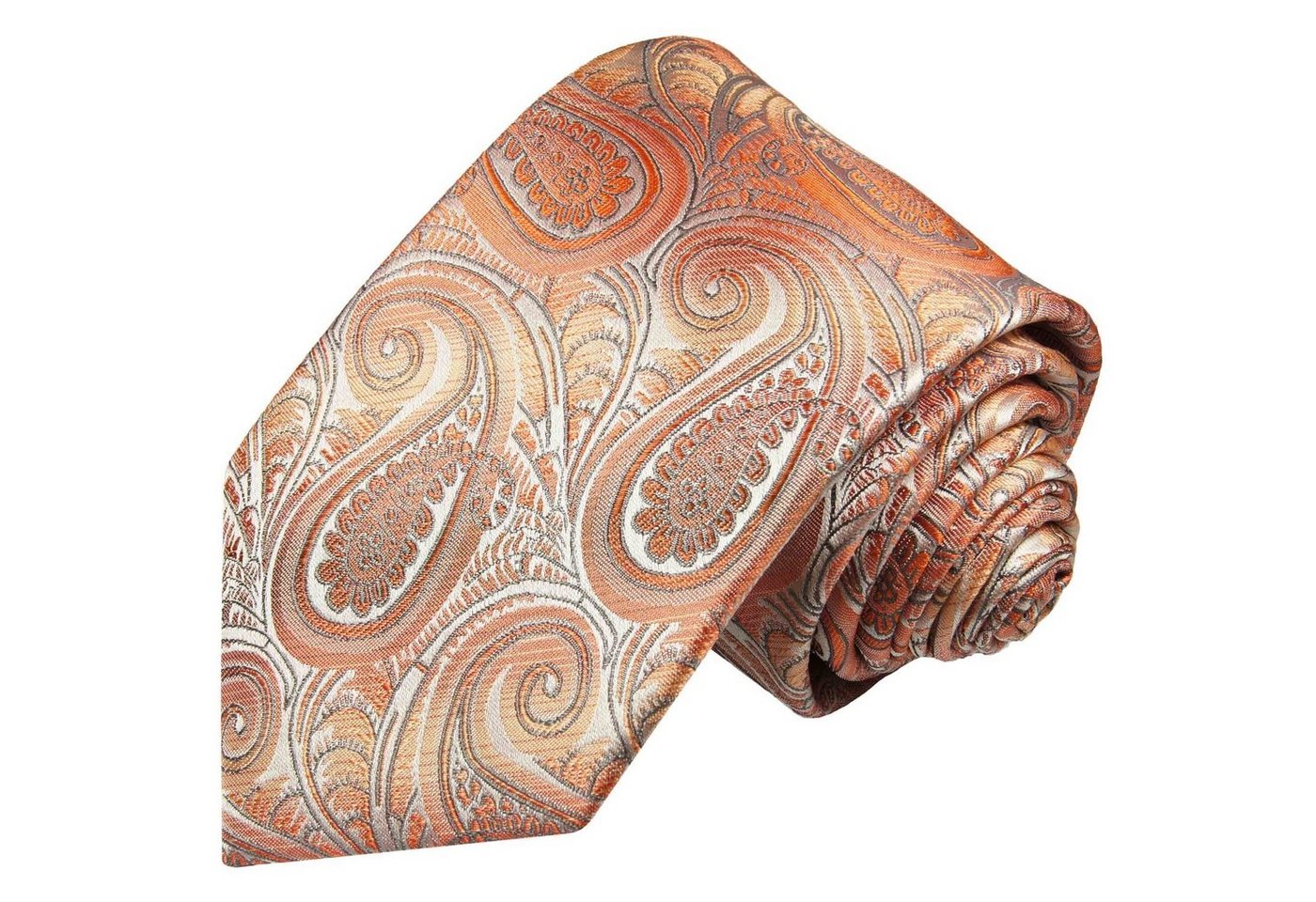 Paul Malone Krawatte Elegante Seidenkrawatte Herren Schlips paisley brokat 100% Seide Schmal (6cm), orange 380 von Paul Malone