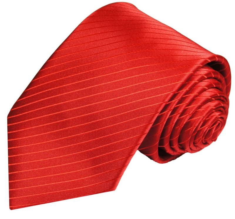 Paul Malone Krawatte Herren Hochzeitskrawatte uni gestreift - Mikrofaser - Bräutigam Breit (8cm), rot V24 von Paul Malone