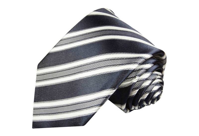 Paul Malone Krawatte Herren Seidenkrawatte Designer Schlips modern gestreift 100% Seide Breit (8cm), blau 437 von Paul Malone