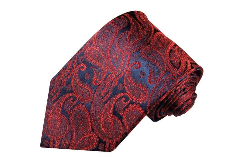 Paul Malone Krawatte Herren Seidenkrawatte Schlips modern paisley brokat 100% Seide Breit (8cm), Extra lang (165cm), rot blau 464 von Paul Malone