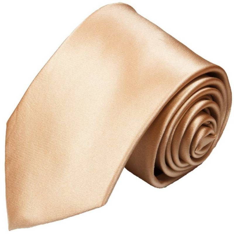 Paul Malone Krawatte Herren Seidenkrawatte Schlips modern uni satin 100% Seide Breit (8cm), apricot 2134 von Paul Malone
