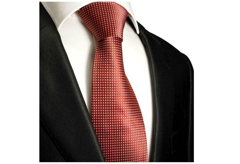 Paul Malone Krawatte Herren Seidenkrawatte und Tuch modern gepunktet 100% Seide (Set, 2-St., Krawatte mit Einstecktuch) Breit (8cm), rot pink 978 von Paul Malone