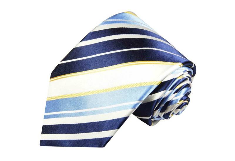 Paul Malone Krawatte Moderne Herren Seidenkrawatte gestreift blaue Krawatte Seide Schmal (6cm), blau weiß 924 von Paul Malone