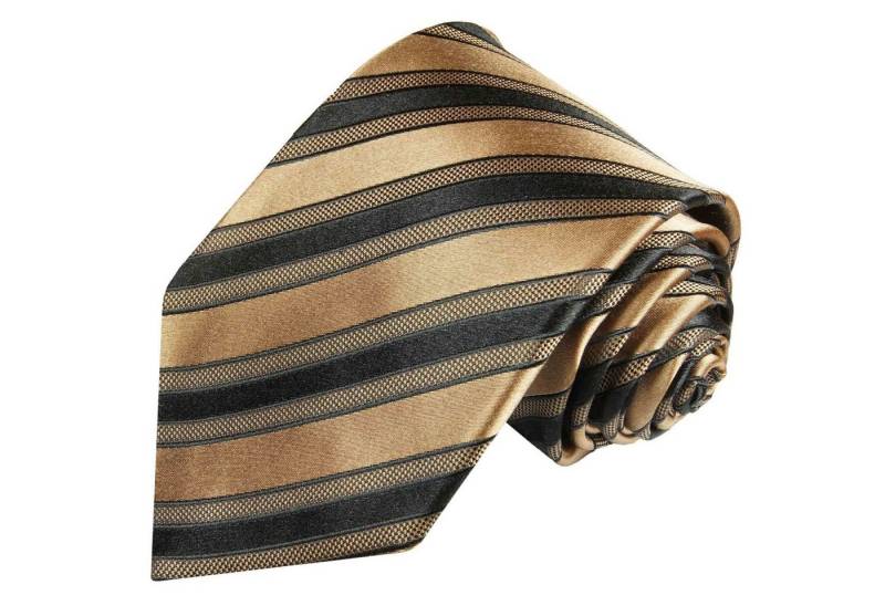 Paul Malone Krawatte Moderne Herren Seidenkrawatte gestreift braune Krawatte Seide Breit (8cm), braun schwarz 281 von Paul Malone