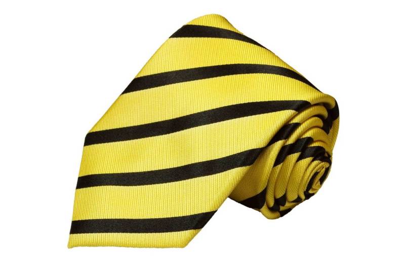 Paul Malone Krawatte Moderne Herren Seidenkrawatte gestreift 100% Seide Schmal (6cm), gelb schwarz 979 von Paul Malone