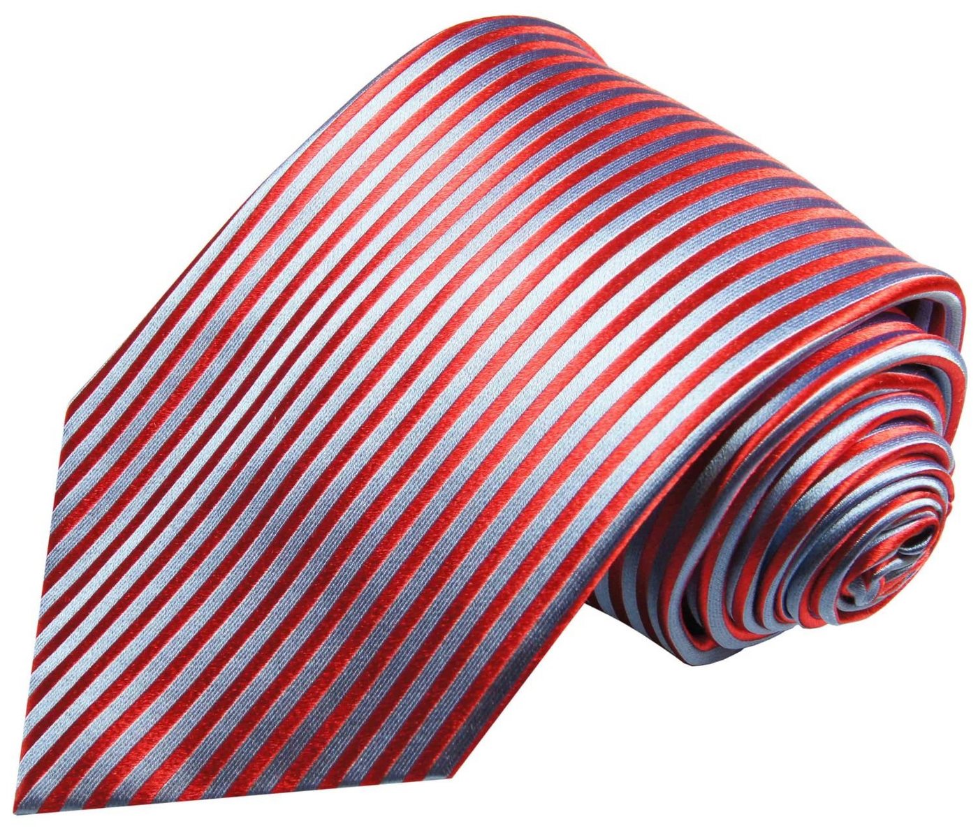Paul Malone Krawatte Moderne Herren Seidenkrawatte gestreift 100% Seide Schmal (6cm), rot hellblau 903 von Paul Malone