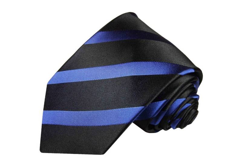 Paul Malone Krawatte Moderne Herren Seidenkrawatte gestreift 100% Seide Breit (8cm), schwarz blau 295 von Paul Malone